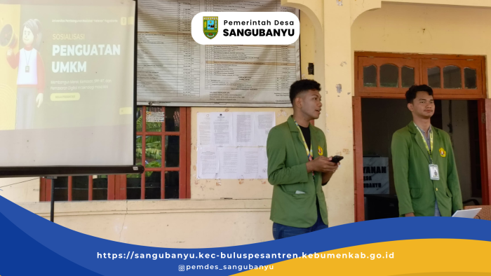 Pemberdayaan UMKM Desa Sangubanyu melalui Sosialisasi Bab Merek, Kemasan, SPP-IRT, dan Pemasaran Digital 01